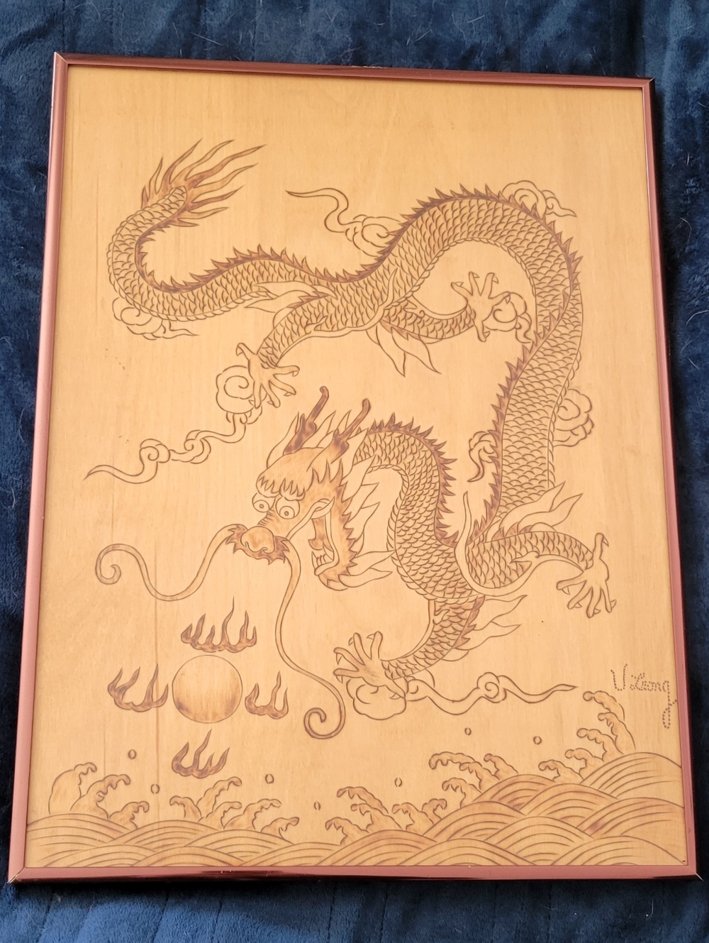 Burnt Wood Art~ V. Leong 12x26"